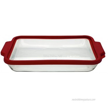 Anchor Hocking 3-quart Glass Baking Dish with Airtight TrueFit Lid Cherry Red Set of 1