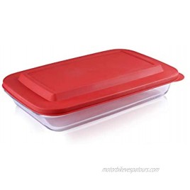 Bovado USA Rectangular Glass Bakeware 2.3 Quart with BPA-Free Lids | Superior Oblong Glass Baking Dish for Casseroles Lasagna Leftovers Cooking | Essential Kitchen Item