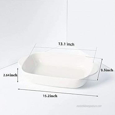 Ceramic 2.8 Quart Baking Dish 9 x 13 Set of 2 White