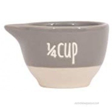Creative Co-Op Grey Stoneware Measuring Cups Set of 4 Sizes