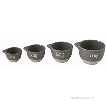 Creative Co-Op Grey Stoneware Measuring Cups Set of 4 Sizes