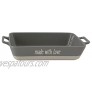 Creative Co-Op Large Made with Love Grey Rectangle Stoneware Baking Dish