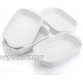 Foraineam 4 Pieces Bakeware Set White Porcelain Baking Dish Bowl 7.5 x 5 inch Rectangular Baking Pans for Cooking Banquet and Daily Use