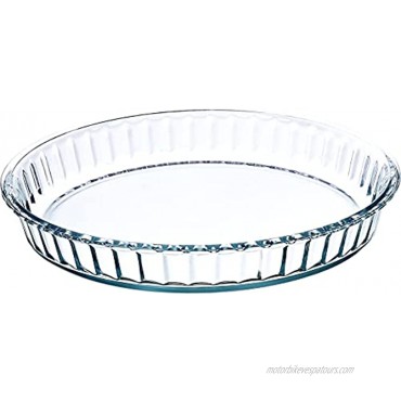Glass Pie Pan for Baking: Deep Round Pie Plate Dish Great For Apple Pumpkin Holiday Pies etc. Fluted Pie Holder Oven Safe Tray Borosilicate Glass Cake Tin – 11-Inch Large Diameter