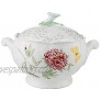 Lenox Butterfly Meadow Round Covered Casserole 2 piece white body -