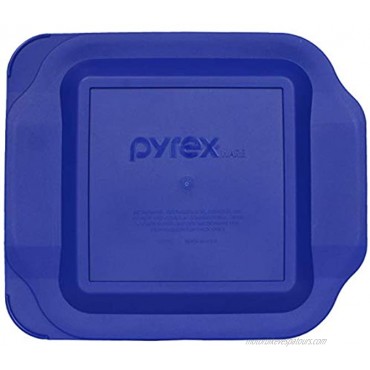 Pyrex Basics Clear Glass Baking Dishes 1 3 Quart Oblong Dish and 1 2 Quart Square Dish with Blue Plastic Lids