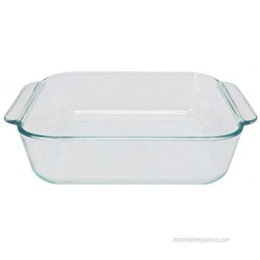 Pyrex Basics Clear Glass Baking Dishes 1 3 Quart Oblong Dish and 1 2 Quart Square Dish with Blue Plastic Lids