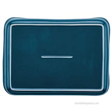 Rachael Ray Solid Glaze Ceramics Bakeware Lasagna Pan Baker Rectangle 9 Inch x 12 Inch Marine Blue