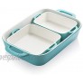 SWEEJAR Ceramic Bakeware Set Rectangular Baking Dish for Cooking Kitchen Cake Dinner Banquet and Daily Use 12.8 x 8.9 Inches porcelain Baking Pans Turquoise
