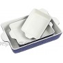 Warome Ceramic Bakeware Set 9 x13 Baking Dishes for Oven Casserole Dish Rectangular Lasagna Pans for Cooking Kitchen Cake Dinner Banquet and Daily Use，Oven-Dishwasher Safe，Nesting for Space-Saving3-Piece Blue
