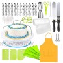 127 PCS Cake Decorating Tools Set with Cake Turntable 50 Style Number Piping Tips and 54 Bags Kits Supplies and 1 Waterproof Apron 5 Coupler Fit Baking Beginner