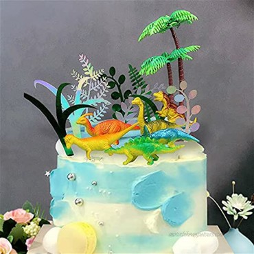 23 Pcs Dinosaur Body,Mini Dinosaurs,Trees,Leaf,Grass DIY Kids Birthday Party Cake Decoration Cake Stand 8inch