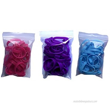 30 Pieces Set Icing Bag Ties Silicone Decoration Bag Ties for Cake Decorating Supplies Cookies and Pastry 10 Pieces Light Purple 10 Pieces Blue,10 Pieces Rose Red