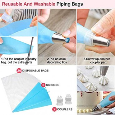 82pcs Cake Decorating Piping Bag Decor Tools Piping Tips Kit Icing Smoother Set 48 Cream Nozzles