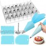 Cake Decorating Kit Qzc 32 Pieces Cake Decorating Supplies Tips Kits Stainless Steel Baking Supplies Icing Tips Baking Decorating Kit with Pastry Bags 3 Icing Smoothers 1 Flower Nails and 2 Reusabl