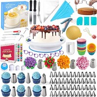 Cake Decorating Kit Supplies Cake Decorating Tools include 1 Cake Turntable 58 piping tips 103 piping bags 100 Muffin Cups