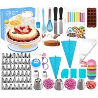 Cake Decorating Kits Supplies with Cake Turntable,Baking Supplies Set,Numbered Cake Tips,Muffin Cup Mold,Cupcake Decorating Kit,Piping Bags And Tips Baking Set,Frosting & Pastry Tools 290PCS