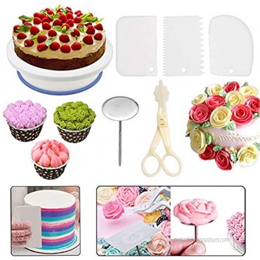 Cake Decorating Supplies Kit 2020 Newest 206 PCS Baking Set for Beginners With Cake Turntable Stand Rotating Turntable,Russian Piping Tips Set Cake Baking Supplies for Cake Lovers