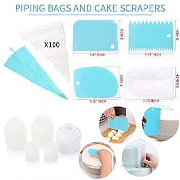 Cake Decorating Supplies Kit,310 PCS Baking Supplies Set with Icing Piping Tips & Russian Nozzles with Pattern Chart,Piping Bags,Mother’s Day Gift