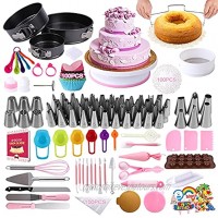 Cake Decorating Supplies Kit，DAFONSO 464 Pcs with Non-Slip Cake Turntable and Springform Cake Pans，Icing Piping Tips Set，Chocolate Mould & Muffin Cups，Baking Supplies for Beginners and Cake Lovers