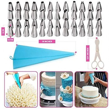 Icing Piping Tips,Piping Bags and Tips,Cake Decorating Supplies Tips Kits,Cupcake Decorating Kit,Russian Piping Tips,Flower Frosting Tips,Bakes Flower Nozzles-Large Cupcake Decorating Kit 167PCS