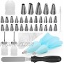 Kootek 58 Pieces Cake Decorating Kits Supplies with 29 Numbered Icing Tips 22 Pastry Bags 1 Icing Spatula 3 Reusable Couplers 2 Flower Nails Frosting Kit Baking Tool DIY Cupcakes Cookies