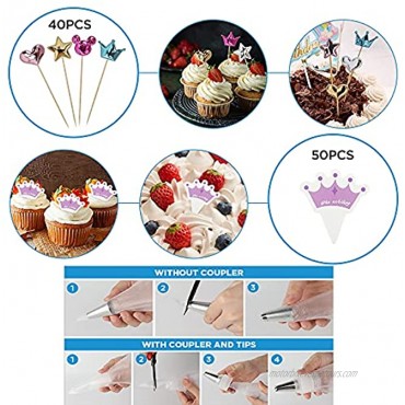 Ranchitel Cake Decorating Supplies 204 Pcs Cake Decorating Kit with Cake Turntable Piping Tips & Bags Cake Scraper & Spatula and Other Baking Supplies for Beginners & Cake Lovers