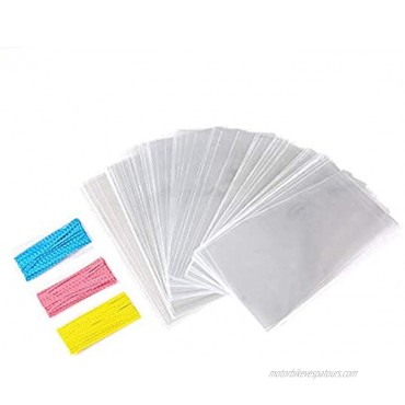 100 Pcs 10 in x 6 in Clear Flat Cello Cellophane Treat Bags Good for Bakery Cookies Candies ,Dessertby Brandon1.4mil.Give Metallic Twist Ties!