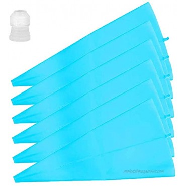 12 inch Silicone Pastry Bags 6-Pack Reusable Cake Decorating Bags Baking Cookie Icing Piping Bags Bonus 6 Icing Couplers for Standard Tips