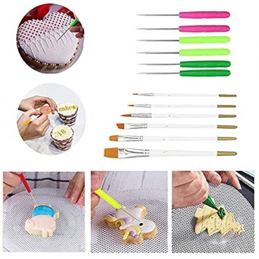 26 Pieces Cookie Decorating Kit Supplies Including 4Inches Acrylic Turntable 6Inches Acrylic Turntable 6 Cookie Needle 4 Silicone Mesh Mats 6 Cookie Decoration Brushes 8 Rubber Feet Bumpers