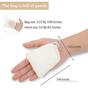 Chielor 50Pcs Cotton Muslin Bags-3.94 x 3.15 Inches Eco-friendly Drawstring Bags for Reusable Sachet Crafts Teas Spices Soaps Jewellery Crafts Parties Decor & Favour Gifts for Home Supplies
