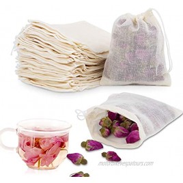 Chielor 50Pcs Cotton Muslin Bags-3.94 x 3.15 Inches Eco-friendly Drawstring Bags for Reusable Sachet Crafts Teas Spices Soaps Jewellery Crafts Parties Decor & Favour Gifts for Home Supplies
