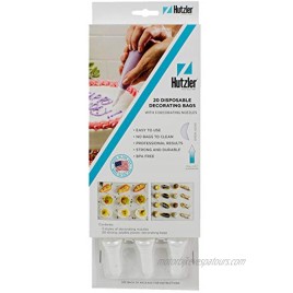 Hutzler Disposable Decorating Bags and 3 Decorating Nozzles Set