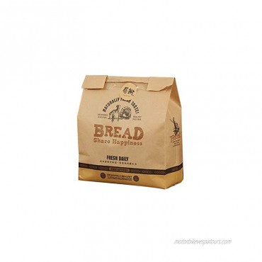 Pack of 50 Paper Bread Loaf Bag Kraft Food Packing Storage Bakery Bag with Viewing Window for Home Kitchen Bakery 12 x 8 x 3.9 inches