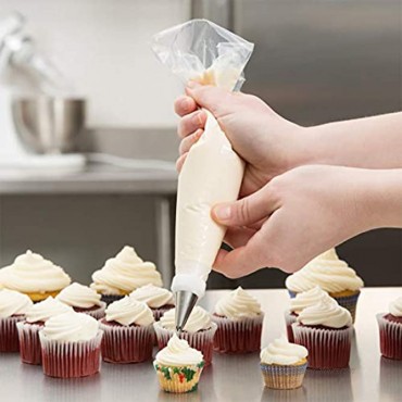Pastry Piping Bags Extra Thick 16 Inch Disposable Icing Bags 100 Piece Strong Piping Bags for Cupcake Cake Dessert Cookies Pastries Sugar Craft