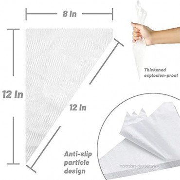 shuang qing 200 PCS Pastry Piping Bags 12 Inch Disposable Icing Piping Bag Extra Thick Anti Burst Decorating Bags Non-slip Design Frosting Cream Bag for Baking Cooking Cupcake Cake Dessert