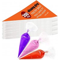 shuang qing 200 PCS Pastry Piping Bags 12 Inch Disposable Icing Piping Bag Extra Thick Anti Burst Decorating Bags Non-slip Design Frosting Cream Bag for Baking Cooking Cupcake Cake Dessert