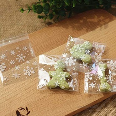 Snowflake Cookie Bags Christmas Cellophane Bags Candy Bakery Gift Bags Self Adhesive Resealable OPP Bags Christmas Party Supplies 100PCS