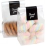 Translucent Treat Bags with Stickers Plastic Bags with Hand Made Stickers for Cake Cookie Candy Chocolate Snack Bakery Wrapping Good Party Supplies Cellophane Poly Baking Bags 100 Thank you