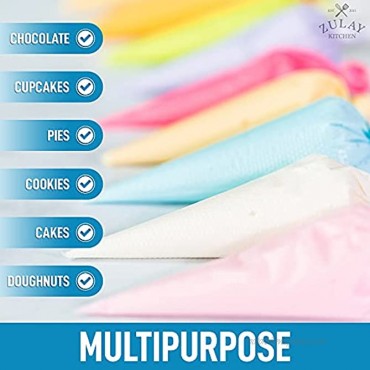 Zulay 100 PCS Disposable Piping Bags -12 Inch Durable Pastry Bags With Textured Surface Thick Anti Burst Cake Piping Bag For Baking Frosting Icing Decorating & More