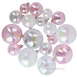 Amosfun 17 Pcs Pearl Balls Cake Topper Ornaments Transparent Colorful Ball Ornament for Baby Shower Birthday Party Supplies