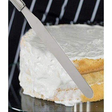 HOME-X Stainless-Steel Icing Spatula for Cake Decorating Flat Decorating Tool for Spreading Frosting on Cakes 8” Long Blade Surface 13 ¼” L x 1 ¼” W x 1 H Stainless-Steel