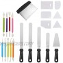 OffKits Straight & Angled Icing Spatula Cake Decorating Kit Supplies Baking Tools Stainless Steel Spatula Multifunctional Cream Decorating Scraper Stainless Steel Cake DIY