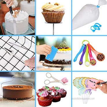 162 Pcs Cake Decorating Supplies Kit Cake Decorating Tools Kit with 1 Turntable stand 34 Numbered Icing Tips with Pattern Chart,5 Cake Topper fondant tools Russian Piping Tips And More Tools