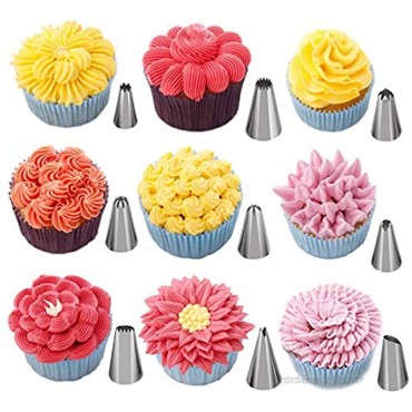 42 pcs Silicone Piping Bags and Nozzle Cake Decoration Sets,Silicone Icing Piping Cream Pastry Bag with 30 Pcs Piping Nozzle total 42 pcs Set for Cake Decorating include Storage Box