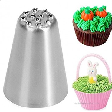 7 Pieces Large Piping Tips Set 3Pieces Russian Grass Cream Tips DIY Decor Baking Tool and 7 Pieces leaf Stainless Steel Piping Nozzles Kit17 Pieces