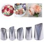 FantasyDay 5 piece Stainless Steel Rose Flower Piping Tips Piping Nozzles Cake Decorating Supplies Cookies Cupcake Icing Decorating Supplies Decorating Kits Frosting Icing Tips Baking Set Tools #4