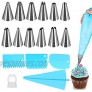 Icing Piping Bag and Tips 17 Pcs Cupcake Decorating Kit with Cake Scrapers Frosting Tips and Bags Professional Cake Frosting Tools Icing Tips for Baking Decorating