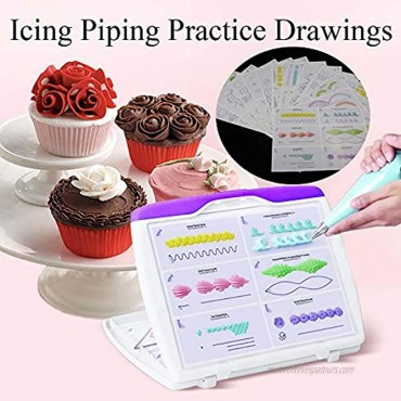 Icing Piping Nozzles Practice Drawings Cake Pastry Beginner Practice Paper Fondant Decorating Including 23 Popular Patterns Gifts for Women
