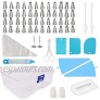 NANAKKI Icing Bags & Tips Set 82pcs Simple Cake Decorating Kit for Beginners Silicon Cookie Cupcake Decoration Tools Pastry Bags Reusable Russian Tips Set Flower Nail Cake Smoother Scrapers